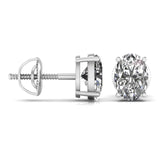 Ivana Jewels Earrings 1 Carat Each Oval Shape Diamond Stud Earring