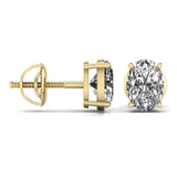 Ivana Jewels Earrings 1 Carat Each Oval Shape Diamond Stud Earring