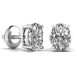 Ivana Jewels Earrings 1 Carat Each Oval Shape Diamond Stud Earring