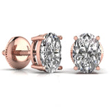 Ivana Jewels Earrings 1 Carat Each Oval Shape Diamond Stud Earring