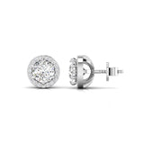 Ivana Jewels Earrings 1 Carat Each Round Diamonds Halo Studs Earring
