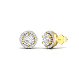 Ivana Jewels Earrings 1 Carat Each Round Diamonds Halo Studs Earring