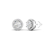 Ivana Jewels Earrings 1 Carat Each Round Diamonds Halo Studs Earring