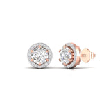 Ivana Jewels Earrings 1 Carat Each Round Diamonds Halo Studs Earring