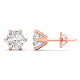 Ivana Jewels Earrings 2.01 Carats Each Round Diamonds 6-Prongs Setting Studs Earrings