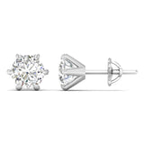 Ivana Jewels Earrings 2.01 Carats Each Round Diamonds 6-Prongs Setting Studs Earrings