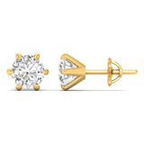 Ivana Jewels Earrings 2.01 Carats Each Round Diamonds 6-Prongs Setting Studs Earrings