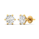 Ivana Jewels Earrings 2.01 Carats Each Round Diamonds 6-Prongs Setting Studs Earrings