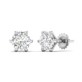 Ivana Jewels Earrings 2.01 Carats Each Round Diamonds 6-Prongs Setting Studs Earrings