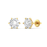 Ivana Jewels Earrings 2.13 Carats Each Round Diamonds 6-prongs Setting Studs Earrings