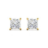 Ivana Jewels Earrings 2.5 Carats Each Princess Cut Diamonds Studs Earrings
