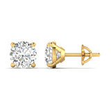 Ivana Jewels Earrings 2.5 Carats Each Round Diamonds 4-Prongs Settings Studs Earrings