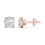 Ivana Jewels Earrings 2.5 Carats Each Round Diamonds 4-Prongs Settings Studs Earrings