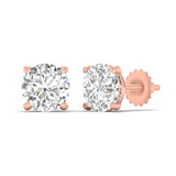 Ivana Jewels Earrings 2.5 Carats Each Round Diamonds 4-Prongs Settings Studs Earrings