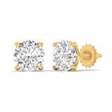 Ivana Jewels Earrings 2.5 Carats Each Round Diamonds 4-Prongs Settings Studs Earrings