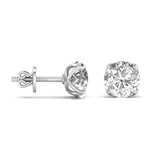 Ivana Jewels Earrings 3 Carat Double Prong Setting Round Shape Solitaire Diamond Studs Earring