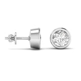 Ivana Jewels Earrings 3 Carat Each Round Diamond Bezel Setting Studs Earring