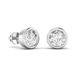 Ivana Jewels Earrings 3 Carat Each Round Diamond Bezel Setting Studs Earring