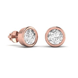 Ivana Jewels Earrings 3 Carat Each Round Diamond Bezel Setting Studs Earring