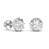 Ivana Jewels Earrings 3 Carat Solitaire Round Diamond 9 Prongs Setting Studs Earring