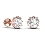 Ivana Jewels Earrings 3 Carat Solitaire Round Diamond 9 Prongs Setting Studs Earring