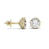 Ivana Jewels Earrings 3 Carat Solitaire Round Diamond 9 Prongs Setting Studs Earring
