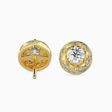 Ivana Jewels Earrings 80 Pointers Round Diamond Centre Solitaire Halo Studs Earring
