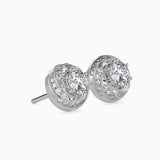 Ivana Jewels Earrings 80 Pointers Round Diamond Centre Solitaire Halo Studs Earring
