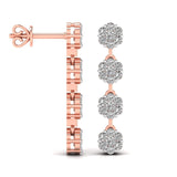 Ivana Jewels Earrings Circular Crystal Cluster Drop Earring
