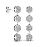 Ivana Jewels Earrings Circular Crystal Cluster Drop Earring