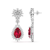 Ivana Jewels Earrings Dangle Ruby Diamond Earrings