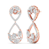 Ivana Jewels Earrings Dazzling Pear & Round Diamond Drop Earrings