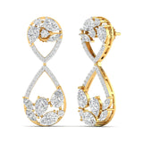 Ivana Jewels Earrings Dazzling Pear & Round Diamond Drop Earrings
