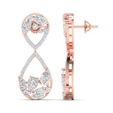 Ivana Jewels Earrings Dazzling Pear & Round Diamond Drop Earrings