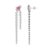 Ivana Jewels Earrings Diamond Dangle Earrings with Pink Diamond Accents