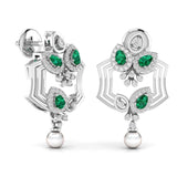 Ivana Jewels Earrings Fancy Pear Cut Emerald Diamond Stunning Earring