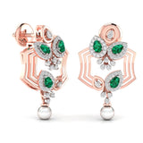 Ivana Jewels Earrings Fancy Pear Cut Emerald Diamond Stunning Earring