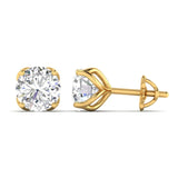 Ivana Jewels Earrings Four-Prong Diamond Stud Earrings