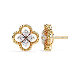 Ivana Jewels Earrings Four-Stone Clover Diamond Earrings