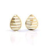 Ivana Jewels Earrings Gleaming Leaf Pattern Diamond Earrings