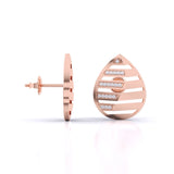 Ivana Jewels Earrings Gleaming Leaf Pattern Diamond Earrings