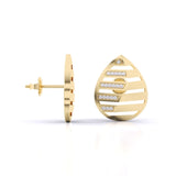 Ivana Jewels Earrings Gleaming Leaf Pattern Diamond Earrings