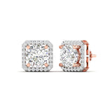 Ivana Jewels Earrings Large Diamond Halo Studs for Women