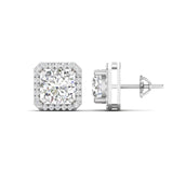 Ivana Jewels Earrings Large Diamond Halo Studs for Women