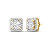 Ivana Jewels Earrings Large Diamond Halo Studs for Women