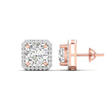 Ivana Jewels Earrings Large Diamond Halo Studs for Women