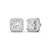 Ivana Jewels Earrings Large Diamond Halo Studs for Women