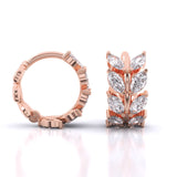 Ivana Jewels Earrings Laurel leaf Hoop Huggies Earrings