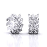 Ivana Jewels Earrings Laurel leaf Hoop Huggies Earrings