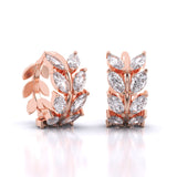 Ivana Jewels Earrings Laurel leaf Hoop Huggies Earrings